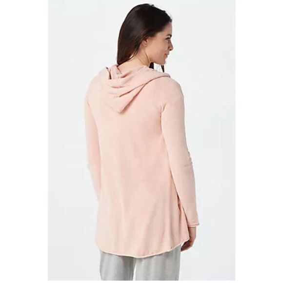 Barefoot Dreams Women 3X CozyChic UltraLite Long Rose Hooded Cardigan Pockets NW - Picture 2 of 7